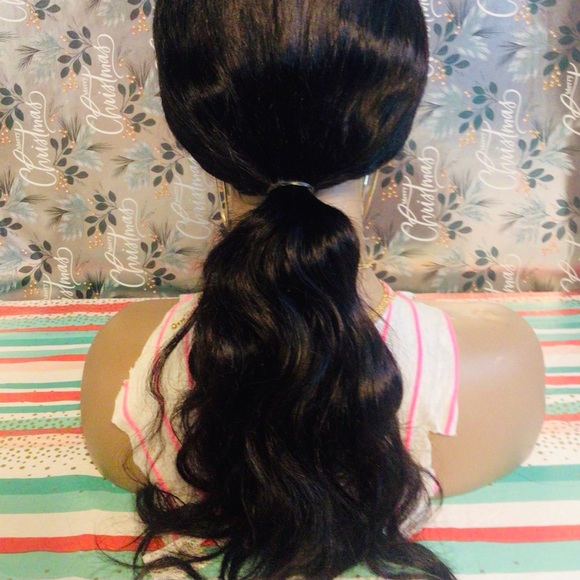 🔥🔥13x4 Curly Human Wig Natural Color Any OccasionWoman You Put It In Ponytail - Picture 3 of 7